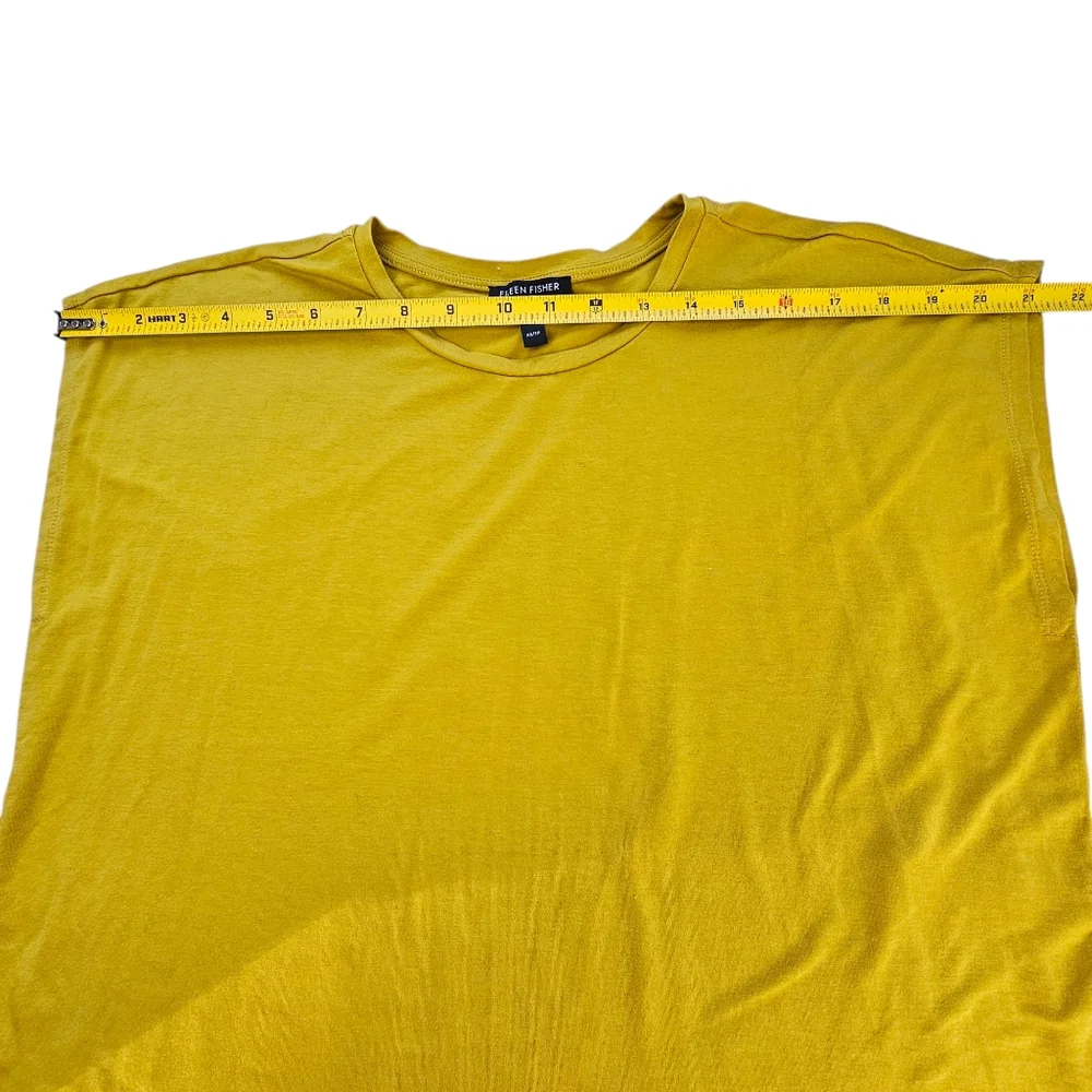 EILEEN FISHER Women’s Chartreuse Tencel Jersey Square Top Size XS - Picture 4 of 9